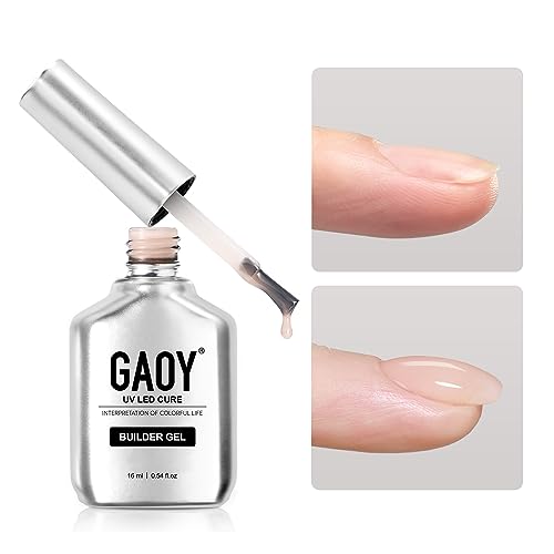 GAOY Builder Gel for Nails, 16ml Nail Strengthener in a Bottle, Nail Extension Hard Gel, Soak Off Long Lasting UV Light Cure, 1959 Milky Pink, Base Coat Top Coat Needed