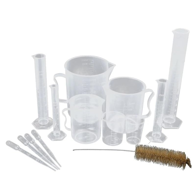 Ensemble de 11 éprouvettes graduées, béchers et pipettes for laboratoire scientifique - Idéal for les expériences pédagogiques