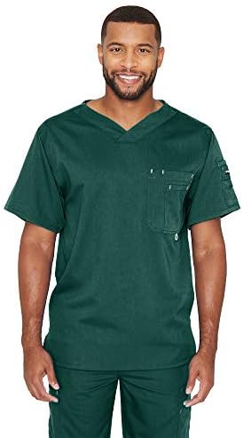 Grey's Anatomy Men's Modern Fit V-Neck Scrub Top, Hunter, Large
