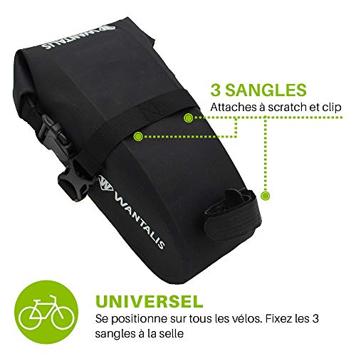 Wantalis Unisex Adult Waterproof Bicycle Saddle Bag, Black, One Size - Image 3