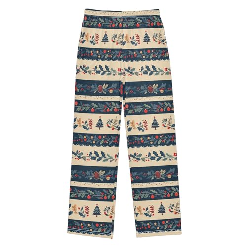 Boys' Pants Christmas Tree Stripe Fruit Long Bottoms Jogger Pants Elastic Waist Trousers with Pockets S-XL