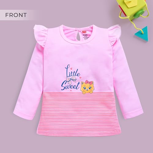 Image of LuvLap Baby Girls 100% Cotton Full Sleeve Girls Top, Pack of 02