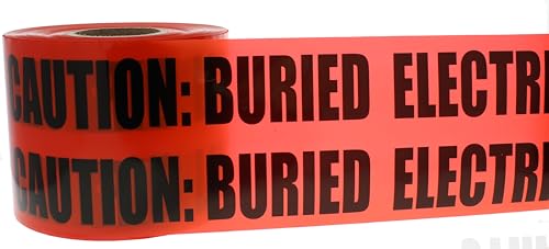 Image of Ideal Industries Non-Detectable Underground Tape Caution Buried Electric Line Red 6 in. x 1000 ft.