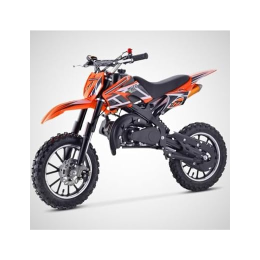 T-MOTO Mini Cross 50cc Benzina KXD 701, Minimoto a Benzina Mini Moto Cross 2 Tempi Ruota 10/10 Uso Off Road, Motocross 50cc, Moto Cross Bambino/Ragazzo (Arancio)
