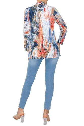 SEA & ANCHOR Made in USA Women's Stretchy Wrinkle Resistant 3/4 Sleeve Cardigan Jacket Missy Plus Size 90344