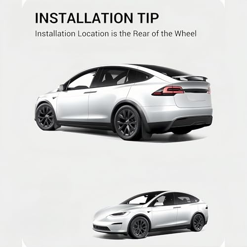 Guardabarros para coche Tesla Model X con diseño a cuadros resistente 6