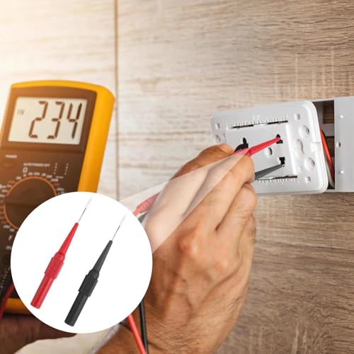 Fousenuk Krokodilklemmen Mit Kabel + Prüfsonden, Messspitzen Multimeter, Bananenstecker, Messleitung, Messleitungen, Krokodilklemme, Prüfspitzen Stecker, für Digital Multimeter Elektrische Prüfung