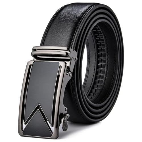 Men’s 2025 Cowhide Leather Belt Genuine Leather Strap with Automatic Buckle Brown and Black Luxury Waistwear4