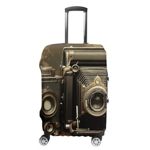 Old Camera Luggage Cover, Elastic Luggage Protector Fits 19-32in Suitcases, Washable & Anti-Scratch Suitcase Cover for Men Women XL
