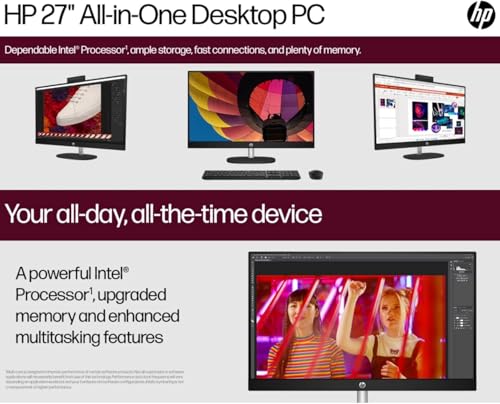 Image of HP 27 inch FHD Touchscreen IPS Anti-Glare Business All-in-One Desktop Next GEN AI PC, Intel Ultra 7 255H with Wireless Keyboard and Mouse Combo,64GB DDR5 RAM, 2TB SSD,Win 11 Pro,Black