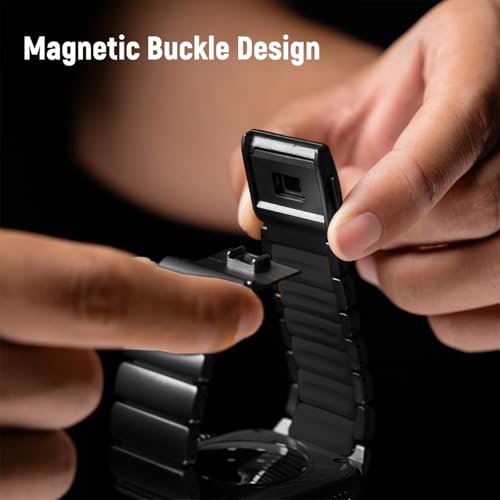 Image of Magnetic Titanium Band Compatible with Apple Watch Ultra 3 /2 /1 Band 49mm Series 11 10 46mm 45mm 44mm 42mm SE 3 /2 /1 9 8 7 6 5 4,Luxury Silicone Dual-Layer Link For iwatch Men Women