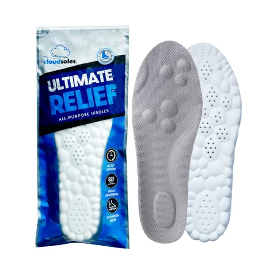 CloudSoles Insoles - Super Soft Orthopedic for Women & Men 4D Cloud Technology Arch-Support Shock Absorbing Insoles for Foot & Joint Support Pain Relief Sports Soles (Women: US 4-9)