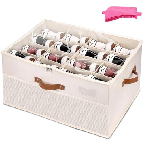 Catálogo para Comprar On-line Organizador de Zapatos Walmart los preferidos por los clientes. 42 16 Pares Zapatera Organizador + 1Pcs Paño de Limpieza - Caja de Zapatos con Cubierta, Cajas Organizadoras para Zapatos Plegable, Caja para Zapatos Adecuada para Guardar Varios...