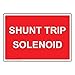 ComplianceSigns.com Shunt Trip Solenoid Sign, Red 10x7 in. Plastic for Electrical