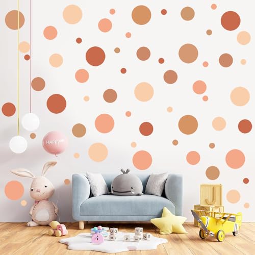 Lot de 140 stickers muraux Cercles, Autocollants muraux pour chambre d'enfant, étanche à l'eau Points adhésifs pour chambre d'enfant chambre de bébé salle...