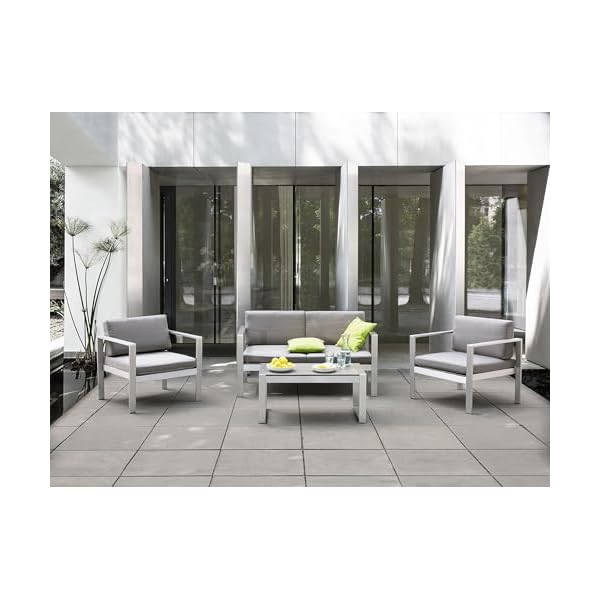 Gartenset Salerno Aluminium Hellgrau