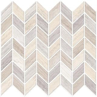 Main Street 24-Pack of 8 x 8" Wallpaper Tiles for Kitchen Backsplash in Earth Herringbone Shrink WrapDesign. Peel and Stick Paper Tile Renter Friendly Backsplash. Self Stick Paper Wall Tiles