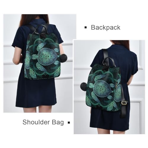 Image of ALAZA Sea Turtlelotuses Mandala Boho Outdoor Backpack Bags for Woman Ladies