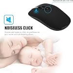Wireless Computer Mouse, cimetech 2.4G Slim Cordless Mouse Less Noise for Laptop Ergonomic Optical with Nano Receiver USB Mouse for Laptop, Deskbtop, MacBook (BAT Black)