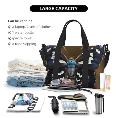 Beautiful Moth Wings Print Hand Travel Bag,Gym Bag,Weekend Travel Overnight Bag,Tote Bag Sports Bag For Women Men4