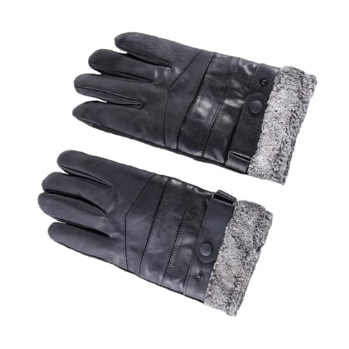 Milisten Touch Screen Warm Men's Winter Gloves Ski Climbing Biking Windproof Gloves Pu Leather for Men