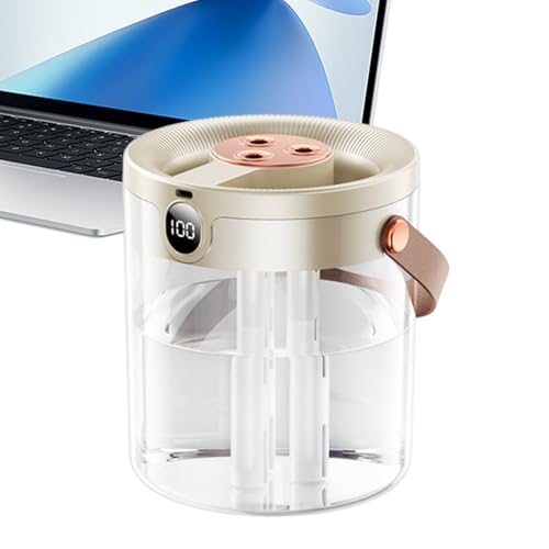 Humidificador de niebla fría | Humidificador de pantalla digital de 3 boquillas de alta niebla, purificador de aire recargable, para sala de estar, hogar, dormitorio, baño, guardería, oficina, hotel