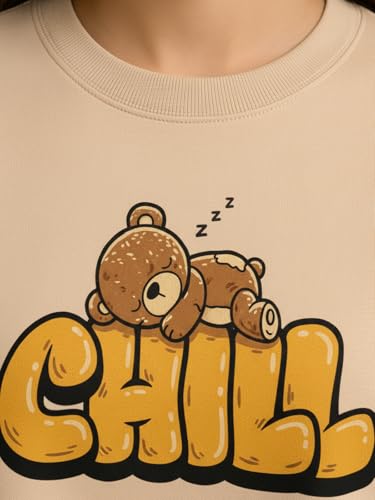 Image of HELLCAT Beige Printed Loose Fit Crew-Neck Crop T-Shirt for Women