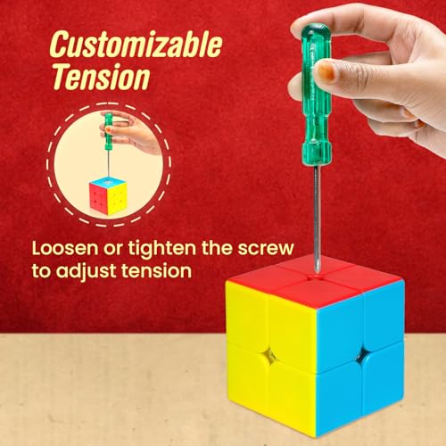 Image of Cubelelo Drift 2x2, 3x3 & Pyraminx Cube Combo (Stickerless) | Ideal for Kids Above 3 4 5 6 Years Old Boys Girls | 3 in 1 Speedcube Gift Set | High Speed Puzzle 3x3x3 2x2x2 Pyramid Triangle