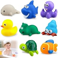 8Pcs LED Floating Light Up Bath Toys, Mold Resistant Baby