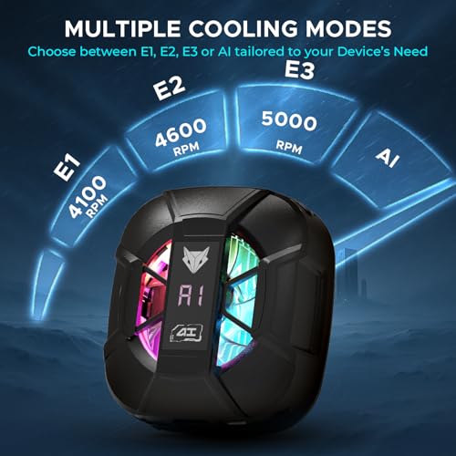Image of Evofox Hailstone Sense AI Magnetic Semiconductor Mobile Cooler | Smart AI,L1,L2,L3 Mode for Temperature Control |15W Freeze Cooling | for iPhone 12 /13 /14 /15 /16,17, iPads and Android Smartphones