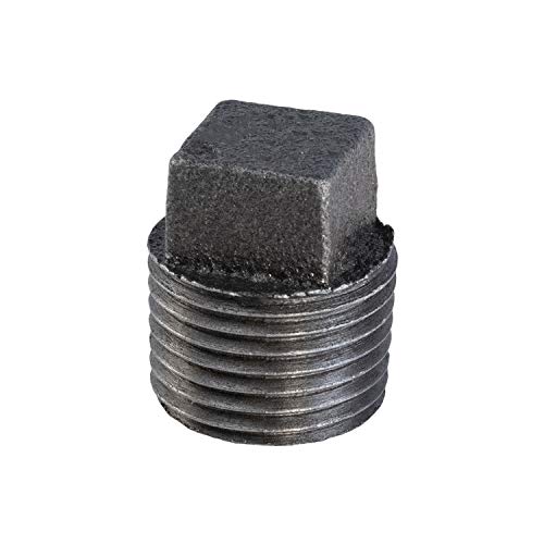 SUPPLY GIANT CNQM4000 Black Malleable Iron Plug with Square Head, 2