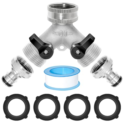 2 Wege Verteiler Wasser 3/4 Zoll wasseranschluss verteilers Y Wasseranschluss von 2 Geräten mit separatem Schalter für den Einsatz auf Waschmaschine Küche Garten Rasen