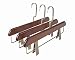 CA&HomeDecor Deluxe Beech Wooden Pant Skirt Hangers with 2-Adjustable Clips, Retro Finish, 3 Pack