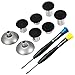MMOBIEL 8 in 1 Magnetische Metall Thumbsticks Analog Joysticks Tasten Set Maximaler Grip für PS4, PS4 Slim, PS4 Pro Dualshock, XBOX One, XBOX One Elite, XBOX One S Inkl. Schraubendreher Schwarz