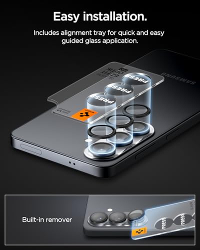 Image of Spigen EZ Fit Optik Pro Tempered Glass Camera Lens Protector Guard for Galaxy S26 Plus - Black [2 Pack]