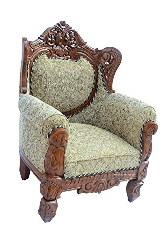 Image of Luxury Wooden Teakwwood Five Seater Sofa Set for Living Room (Honey Brown) Solid Wood Outdoor Chair 5 Seater Sofa | (26)