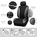 CAR PASS Line Rider Sporty Front Seat Covers,Gray Car Seat Covers Two Front Seats Only, Airbag Compatible,Universal Fit Sedans,Cars,Vans,SUV,Truck(Black and Gray)