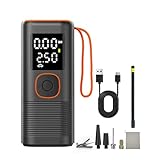 電動空気入れ コードレス 空気圧測定 自動停止 最大160PSI 多機能 エアコンプレッサー 自転車 車 バイク ボール 浮き輪対応 LEDライト付き 日本語説明書付き