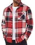 COOFANDY Plaid Flannel Shirt Jacket