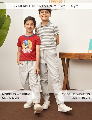 Image of Amazon Brand - Symbol Boy's Cotton Strechable Jogger | Elasticated Waistband and Cuff | Age 2-14 Years