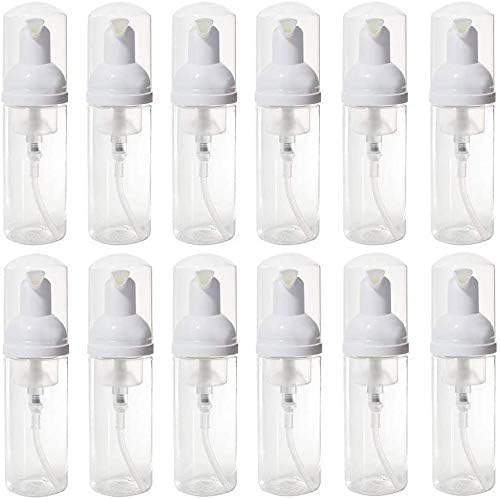 50ml Empty Bottle Travel Soap Bottle Plastic Foam Dispenser Bottle Mini Foaming Soap Pump Dispenser BPA Free for Cleaning, Travel£¬12pcs