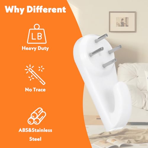 Image of ElevateTech 50 Pcs Non-Mark No Damage Wall Hangers Picture Hangings Kit Hook Concrete Non-Trace Hanging Kit Invisible Nail Wall Hangers for Hanging Picture Tapestry Clocks and More Heavy Duty