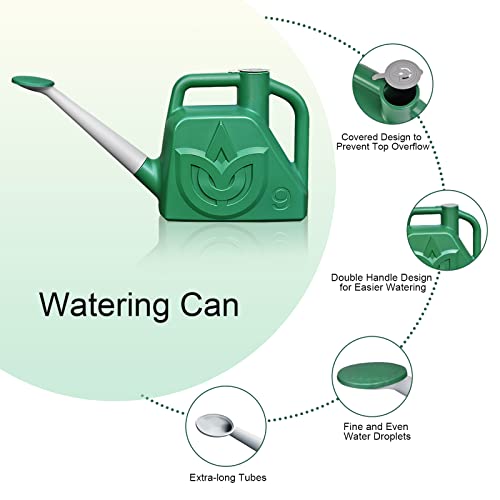 Watering Can For Outdoor Plants Garden Flower, 2.3 Gallon Modern Plastic Watering Cans With Removable Nozzle And Long Spout Ideal For Succulents, Outdoor, Gardening, Green #TOP3