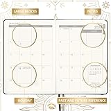 Diary 2026 - Diary 2026 a5 Week to View, January 2026 - December 2026 12 Months, Premium Leather Cover, Gold Stamp, Inner Pocket, Black - Image 3