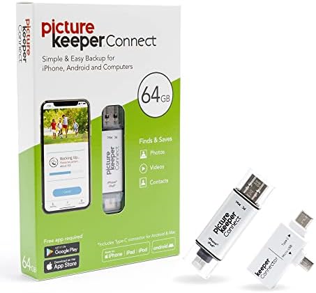 Picture Keeper Connect Photo & Video USB Flash Drive for Apple, Android & PC Devices, 64GB Thumb Drive