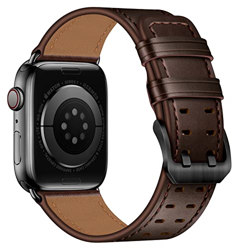 Bracelet en cuir véritable résistant pour Apple Watch résout le problème des fermoirs lisses