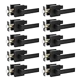 Premium Matte Black Finish Knob Passage Heavy Duty Door Handle Set Durable Door Hardware, Door Handles for Left or Right Handing, Interior Door Handle 10 Pack 2.07 lb One Lever