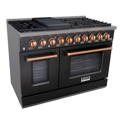Akicon OH-JK48A1-BC 48 Inch Freestanding Gas Range - 6.7 Cu. Ft. Double Rapid Convection Gas Oven cover