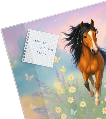 goldbuch 75 164 Desk Mat Wiesenglück, Mat with Horse on a Meadow as Motif, Desk Mat Made of Art Print, Table Mat Washable, Craft Mat, Approx. 49 x 38 x 0.4 cm image 4