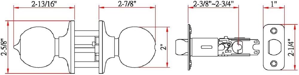 Design House 782920 Ball Privacy Bed and Bath Door Knob Polished Brass
